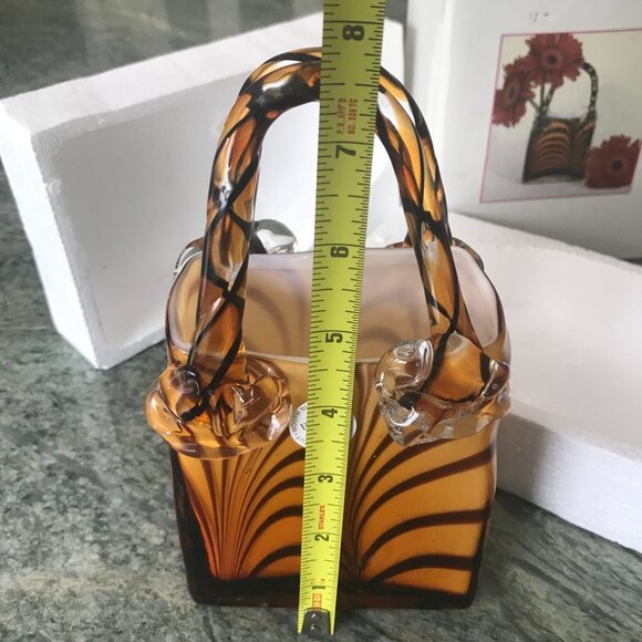 Vintage Block Crystal “Elizabeth” Handbag Vase  8"  Hand Cut & Polished  NIB - Picture 4 of 9